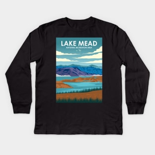 Lake Mead National Recreation Area Vintage Travel Poster Kids Long Sleeve T-Shirt